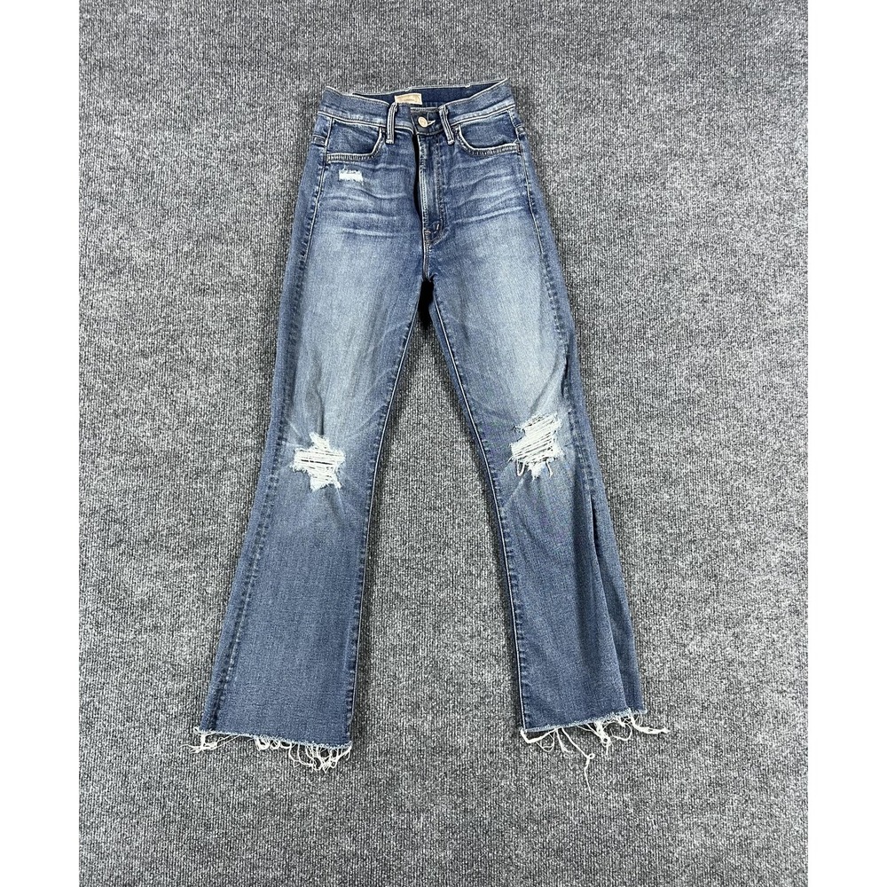 Mother Jeans Womens 24 Hustler Ankle Fray Songs‎ Of The Cowboys High Rise Flare